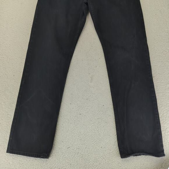 Levi's 505 Regular Straight Leg Pants Black Wash Jeans Men's W36 L36 Rigid Denim - Picture 4 of 9